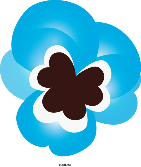 Free Flowers Turquoise Aqua Symbol For Pansy Clipart Transparent Background