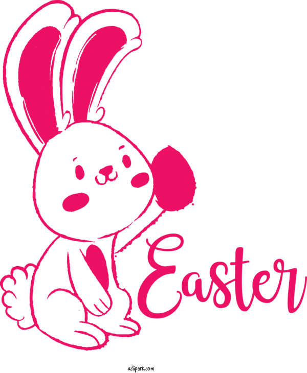 Free Holidays Pink Text Nose For Easter Clipart Transparent Background