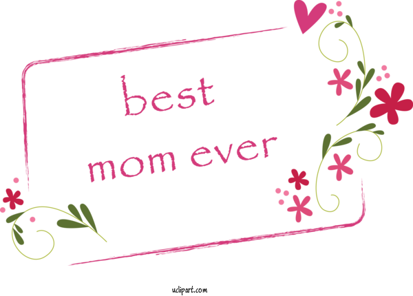 Free Holidays Pink Text Font For Mothers Day Clipart Transparent Background