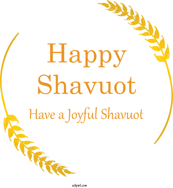 Free Holidays Text Yellow Font For Shavuot Clipart Transparent Background