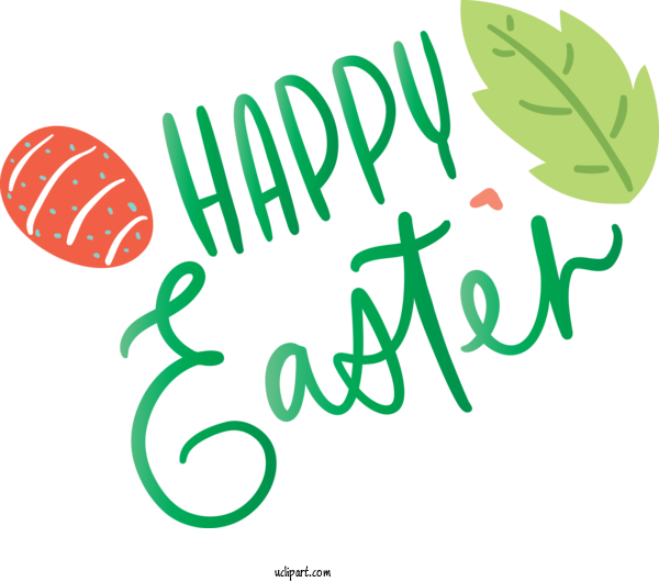 Free Holidays Green Text Logo For Easter Clipart Transparent Background