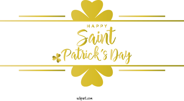 Free Holidays Text Yellow Line For Saint Patricks Day Clipart Transparent Background