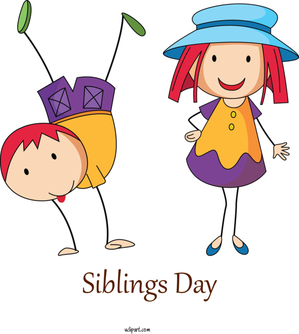 Free Holidays Cartoon Happy Smile For Siblings Day Clipart Transparent Background