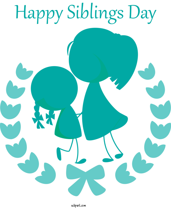 Free Holidays Turquoise Text Font For Siblings Day Clipart Transparent Background