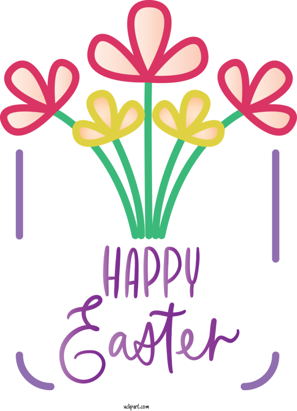 Free Easter Text Purple Pink For Holidays Clipart Transparent Background