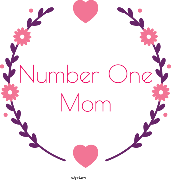 Free Holidays Heart Pink Text For Mothers Day Clipart Transparent Background