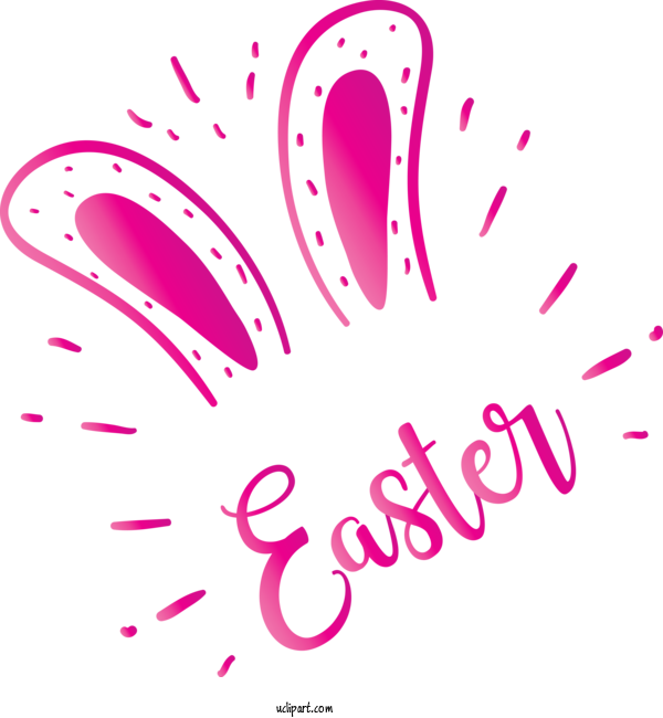 Free Holidays Text Pink Line For Easter Clipart Transparent Background