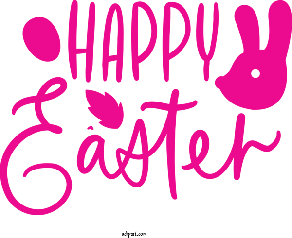 Free Holidays Text Font Pink For Easter Clipart Transparent Background