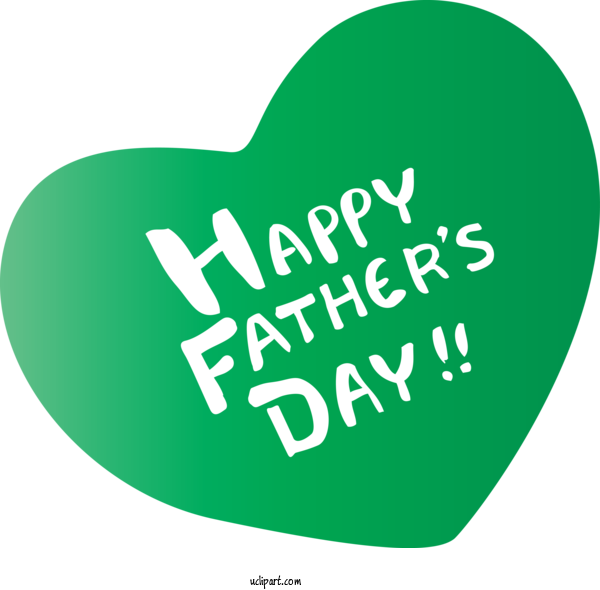 Free Holidays Green Text Heart For Fathers Day Clipart Transparent Background