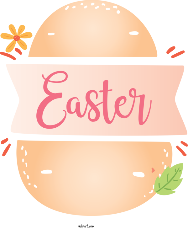 Free Holidays Pink Text Peach For Easter Clipart Transparent Background