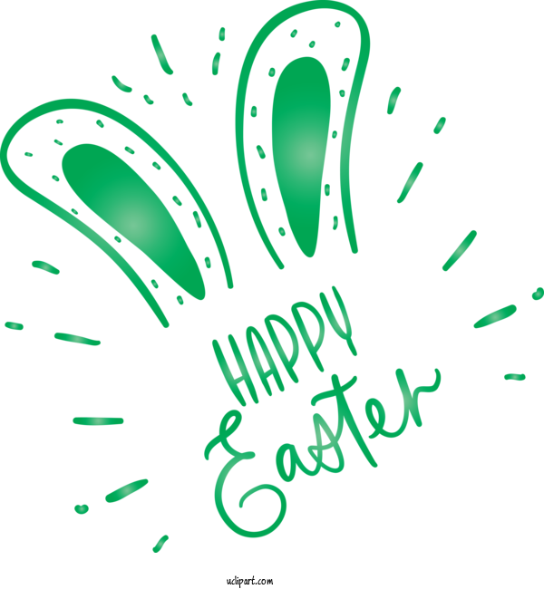 Free Holidays Text Green Font For Easter Clipart Transparent Background
