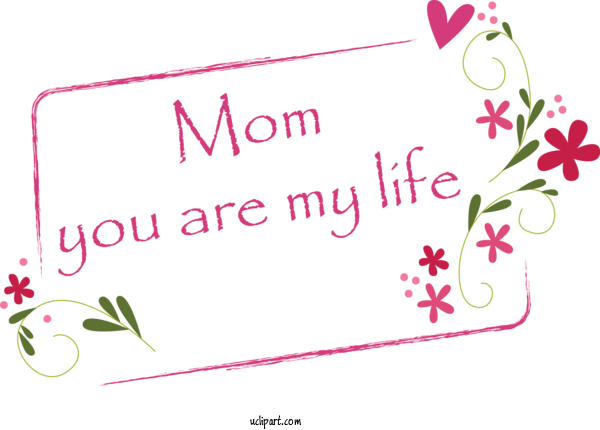 Free Holidays Pink Text Font For Mothers Day Clipart Transparent Background
