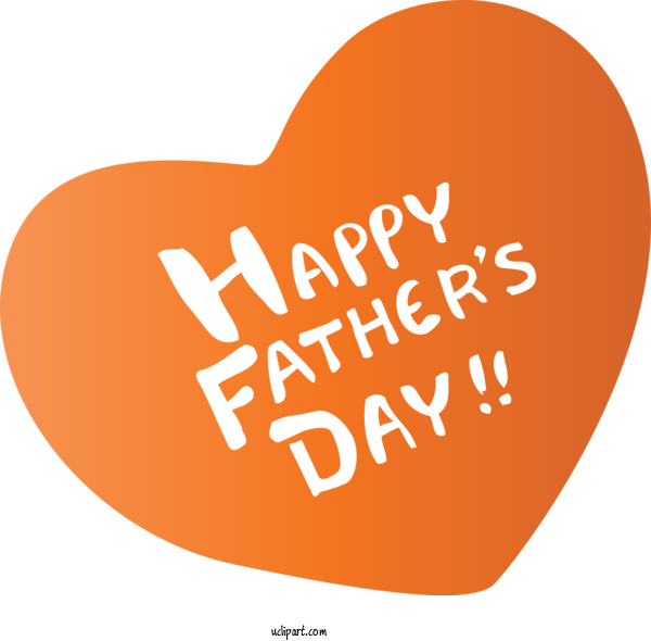 Free Holidays Text Heart Orange For Fathers Day Clipart Transparent Background