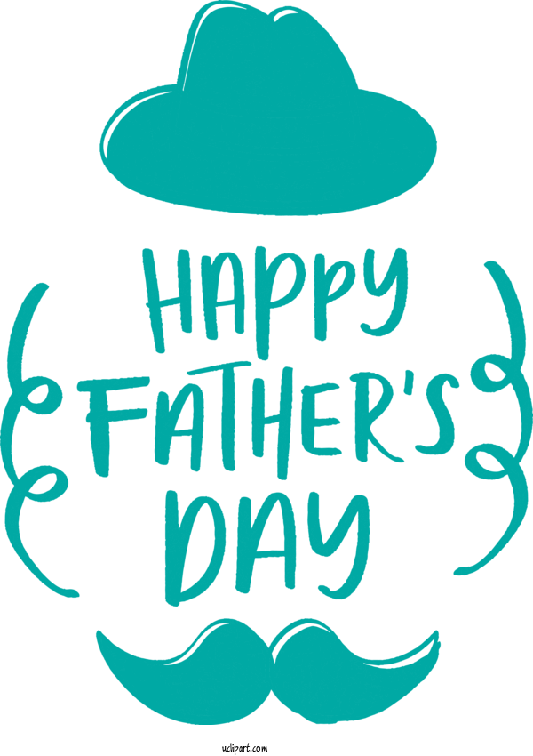 Free Holidays Turquoise Green Text For Fathers Day Clipart Transparent Background