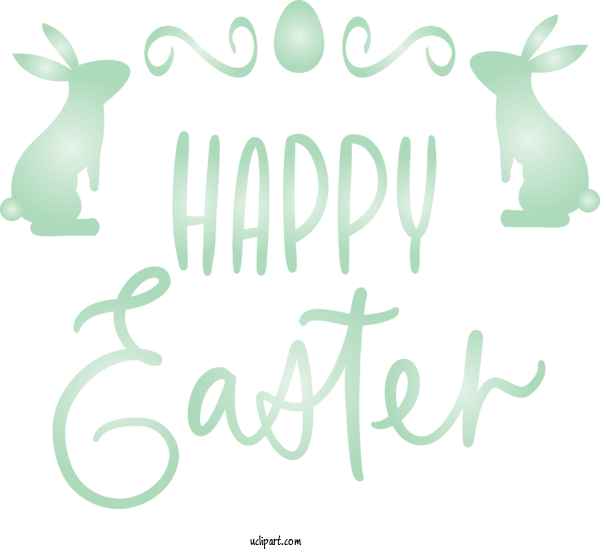 Free Easter Text Font Rabbit For Holidays Clipart Transparent Background