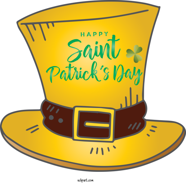 Free Holidays Yellow Line Costume Hat For Saint Patricks Day Clipart Transparent Background