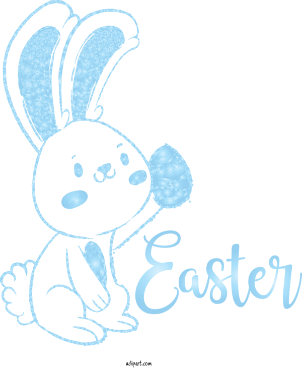Free Holidays Text Rabbit Happy For Easter Clipart Transparent Background
