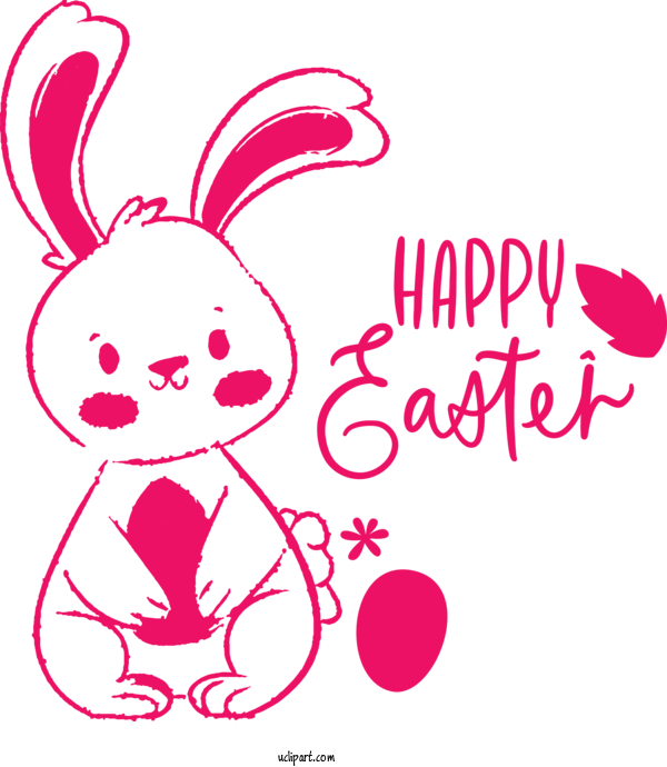 Free Holidays Pink Text Head For Easter Clipart Transparent Background