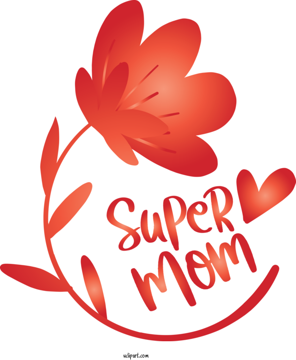Free Holidays Red Leaf Logo For Mothers Day Clipart Transparent Background