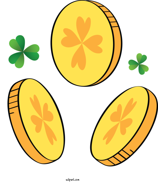 Free Holidays Yellow Leaf Plant For Saint Patricks Day Clipart Transparent Background