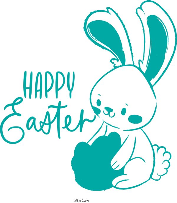 Free Holidays Text Line Art Turquoise For Easter Clipart Transparent Background