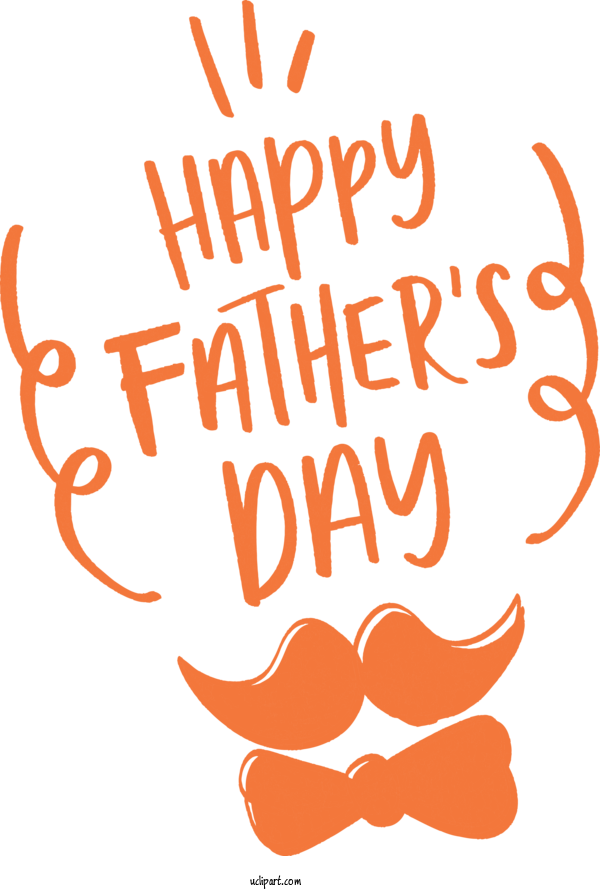 Free Holidays Text Orange Font For Fathers Day Clipart Transparent Background