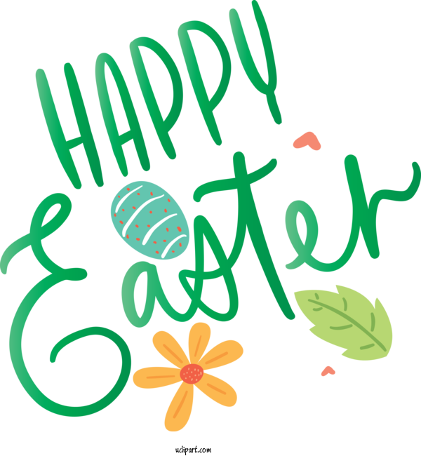 Free Holidays Green Text Font For Easter Clipart Transparent Background