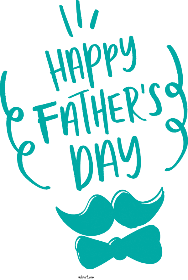 Free Holidays Text Aqua Font For Fathers Day Clipart Transparent Background