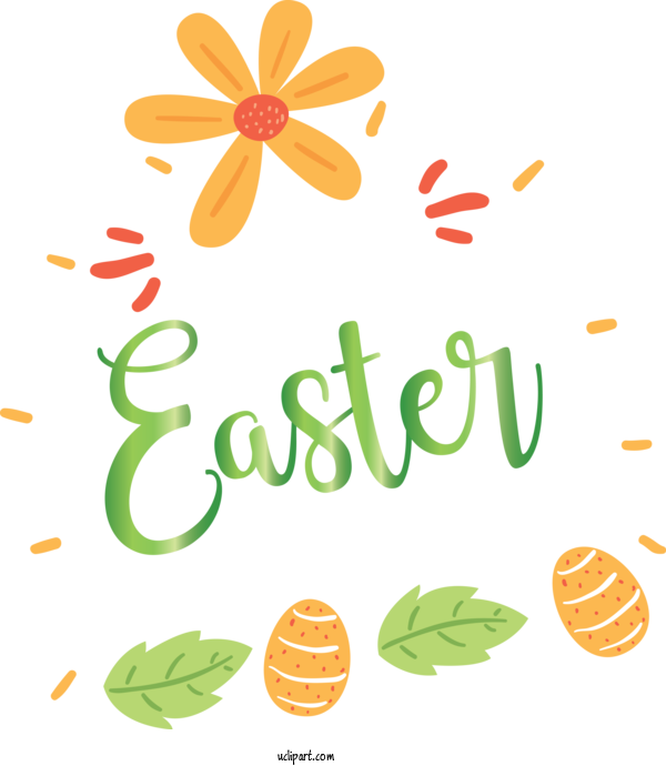 Free Holidays Leaf Text Orange For Easter Clipart Transparent Background