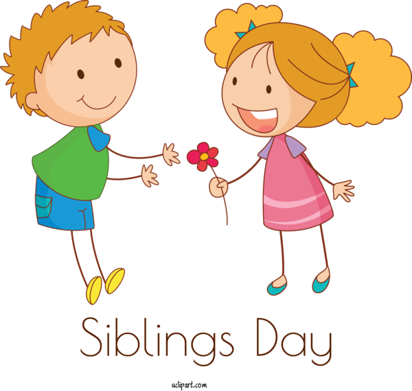 Free Holidays Sharing Cartoon Playing With Kids For Siblings Day Clipart Transparent Background