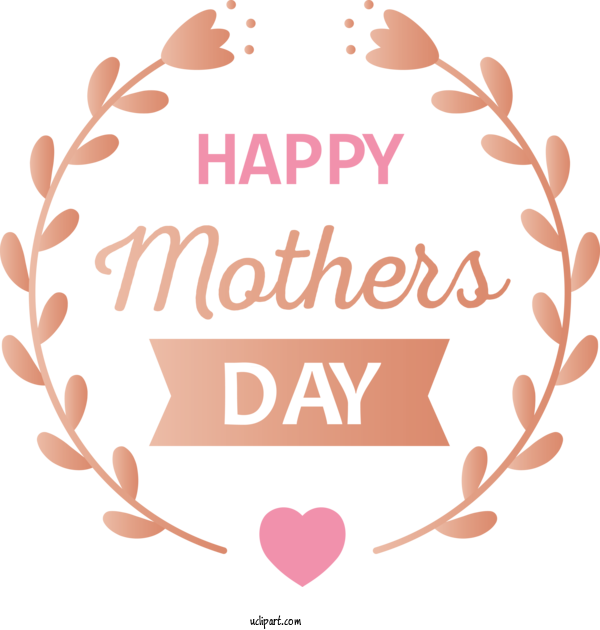 Free Holidays Heart Text Font For Mothers Day Clipart Transparent Background
