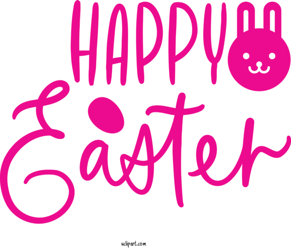 Free Holidays Text Font Pink For Easter Clipart Transparent Background