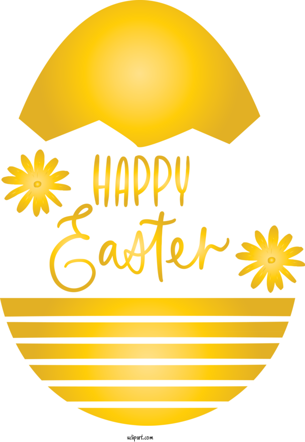 Free Easter Yellow Text Line For Holidays Clipart Transparent Background