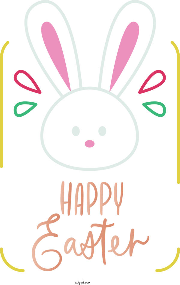 Free Easter Text Pink Line For Holidays Clipart Transparent Background