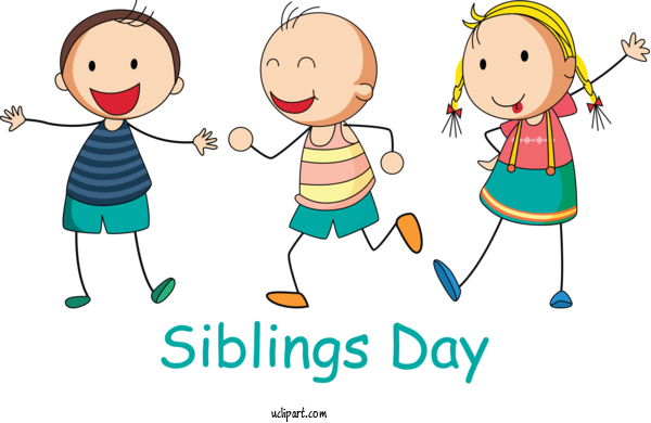 Free Holidays Cartoon Sharing Celebrating For Siblings Day Clipart Transparent Background
