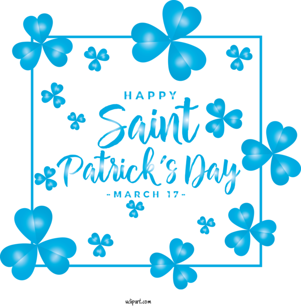 Free Holidays Text Blue Aqua For Saint Patricks Day Clipart Transparent Background