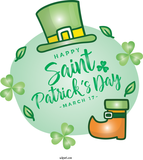 Free Holidays Green Shamrock Saint Patrick's Day For Saint Patricks Day Clipart Transparent Background