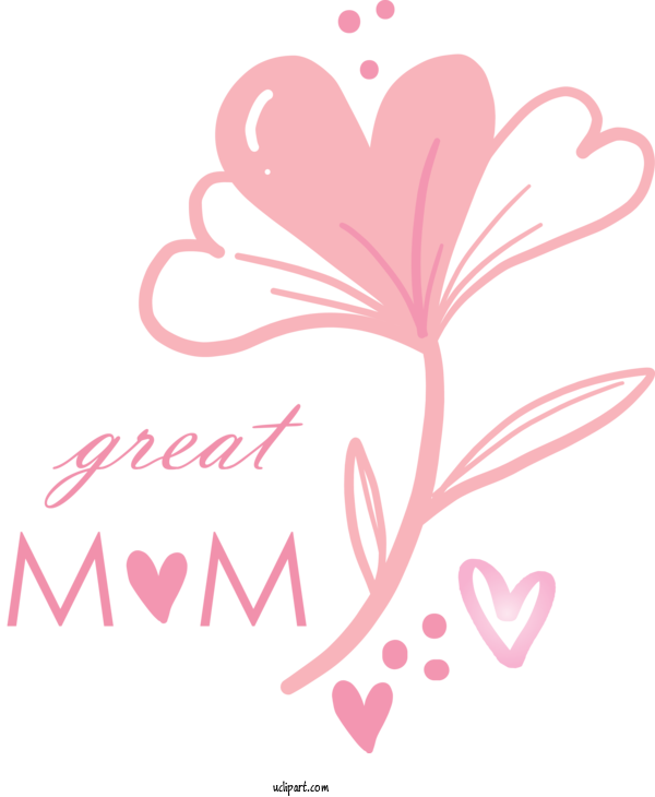Free Holidays Heart Pink Text For Mothers Day Clipart Transparent Background