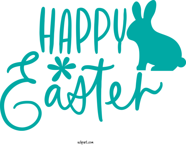 Free Holidays Text Turquoise Font For Easter Clipart Transparent Background