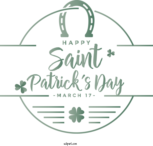 Free Holidays Green Text Logo For Saint Patricks Day Clipart Transparent Background