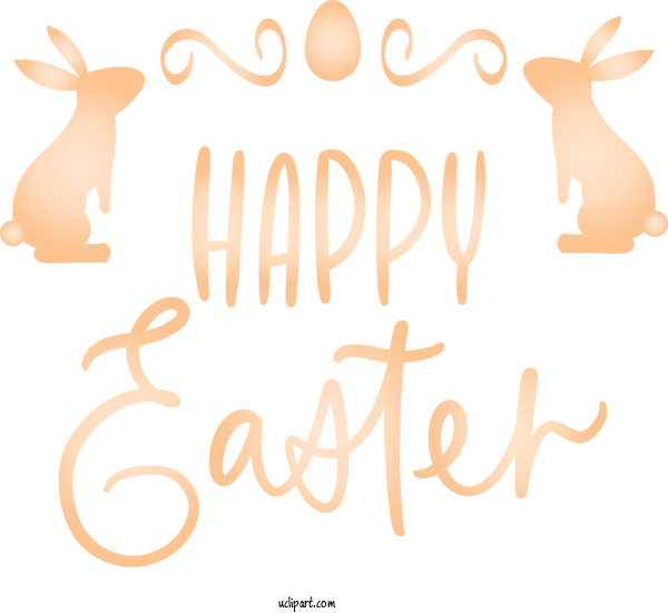Free Easter Text Font Rabbit For Holidays Clipart Transparent Background