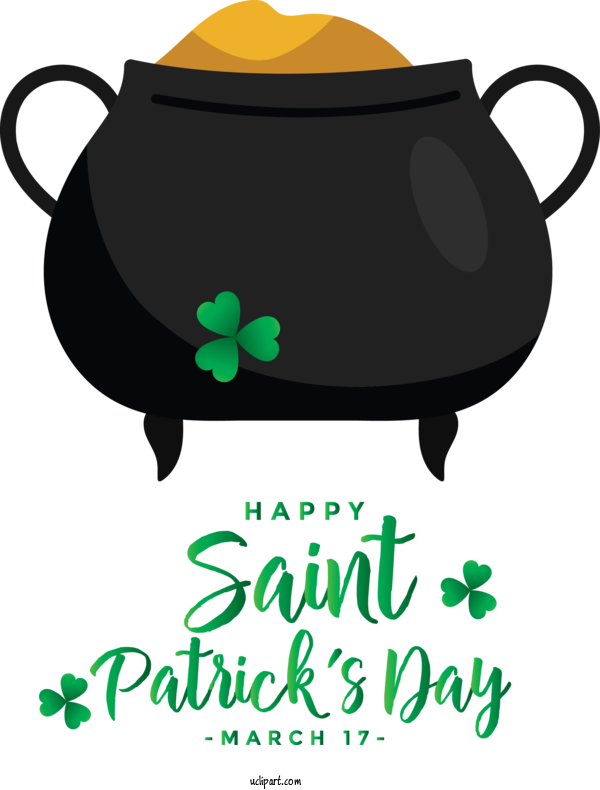 Free Holidays Cauldron Cookware And Bakeware Font For Saint Patricks Day Clipart Transparent Background