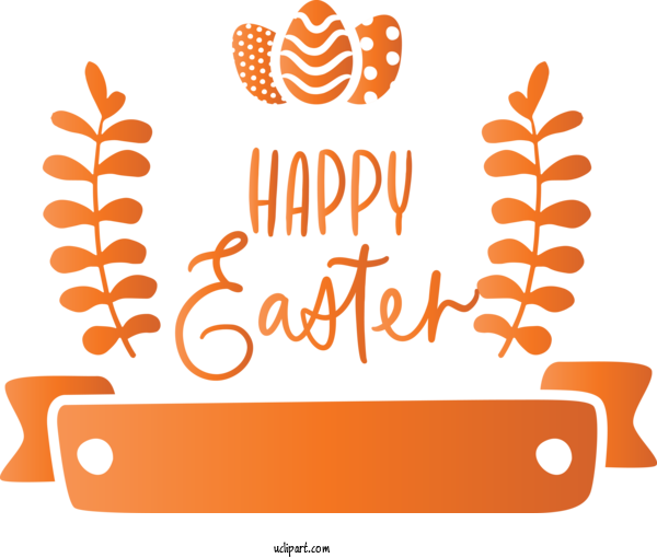 Free Easter Text Orange Font For Holidays Clipart Transparent Background