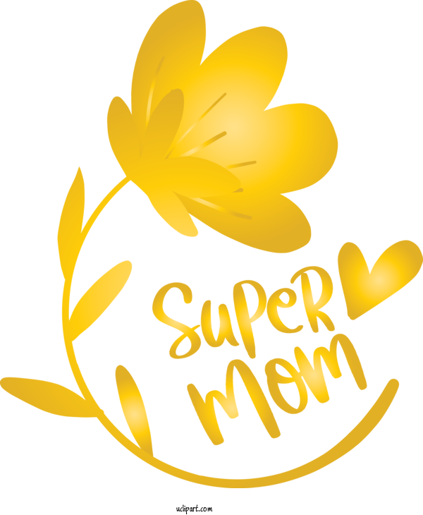 Free Holidays Yellow Logo Leaf For Mothers Day Clipart Transparent Background