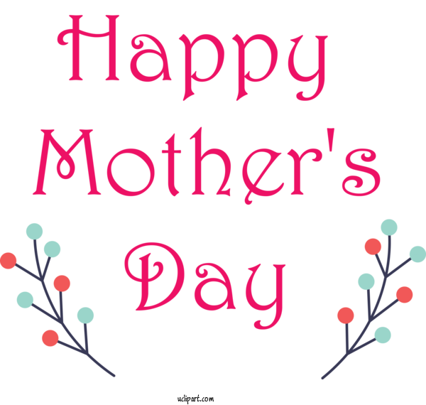 Free Holidays Text Font Pink For Mothers Day Clipart Transparent Background