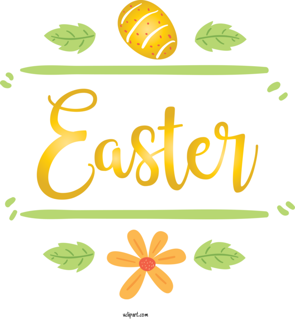Free Holidays Leaf Green Text For Easter Clipart Transparent Background