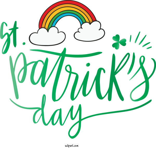 Free Holidays Text Green Font For Saint Patricks Day Clipart Transparent Background