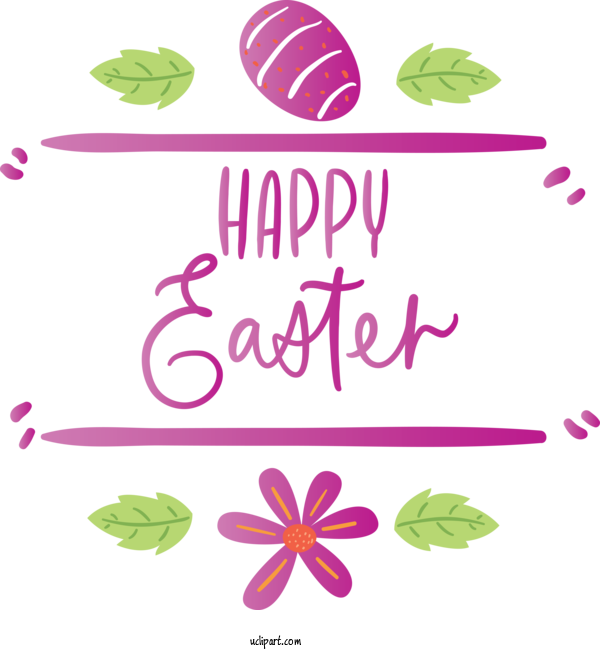 Free Holidays Text Pink Line For Easter Clipart Transparent Background