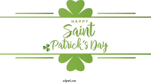 Free Holidays Green Text Leaf For Saint Patricks Day Clipart Transparent Background