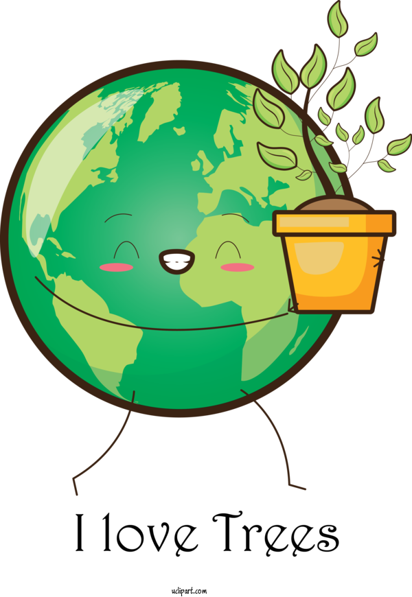 Free Holidays Green Earth For Earth Day Clipart Transparent Background